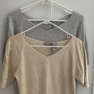 Set of 2 vintage Liz Claiborne sequin sweaters